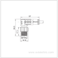 M12 female angle shielded 3 pin assembly